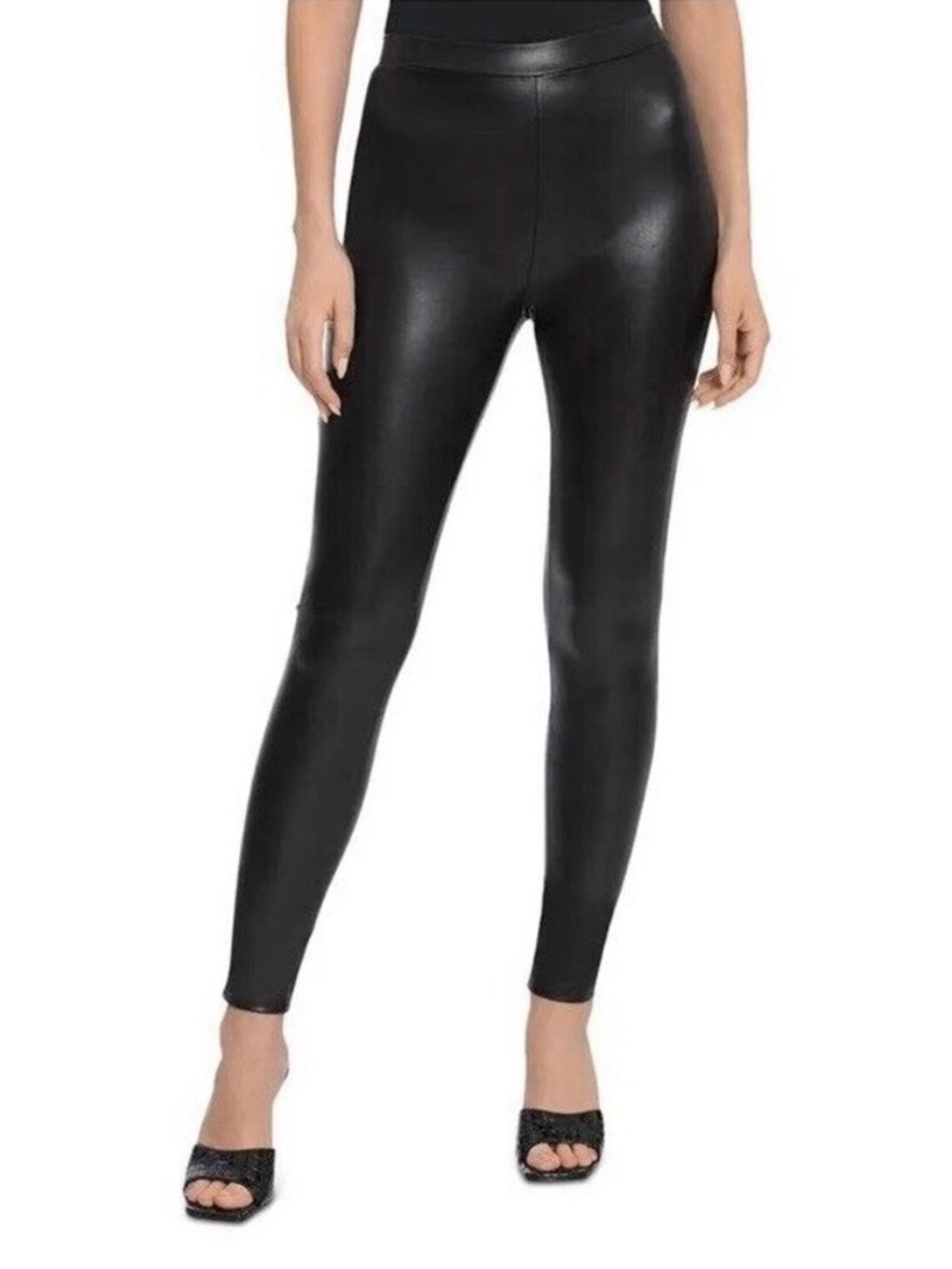 bagatelle Black Faux Leather High-Rise Leggings